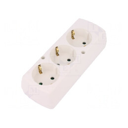 Conector Alimentare AC Mamă Splitter 250VAC 16A Alb | Electronic-mag.ro | Componente Electronice