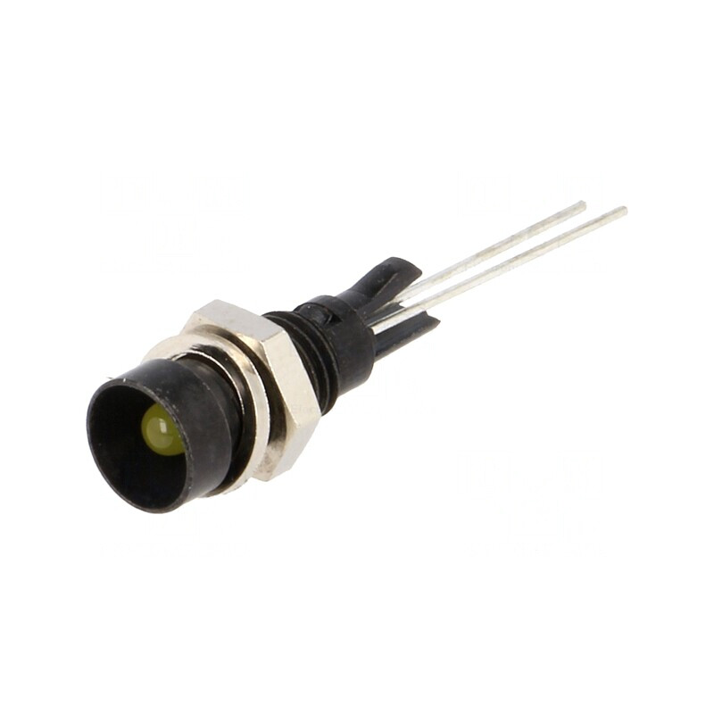 Lampă LED Concavă Galbenă Ø6mm pentru PCB Alamă | Electronic-mag.ro | Componente Electronice