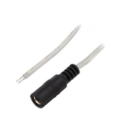 Cablu Alimentare 2x0,5mm2 cu Mufă DC 5,5/2,5 Transparentă | Electronic-mag.ro | Componente Electronice