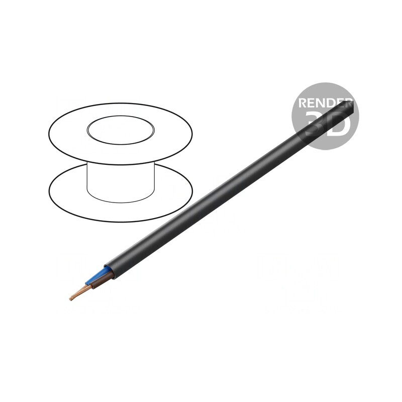 Cablu Electric Negru 2x1.5mm2 Gumat 450/750V | Electronic-mag.ro | Componente Electronice