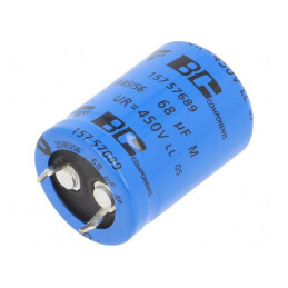 Condensator Electrolitic 68uF 450V SNAP-IN Ø22x30mm | Electronic-mag.ro | Componente Electronice