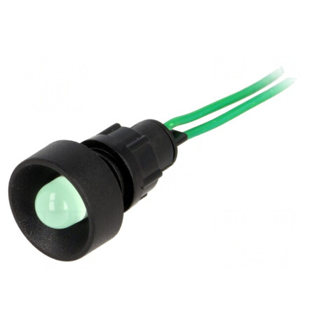 Lampă LED Verde 230VAC Ø13mm IP40 Plastic | Electronic-mag.ro | Componente Electronice
