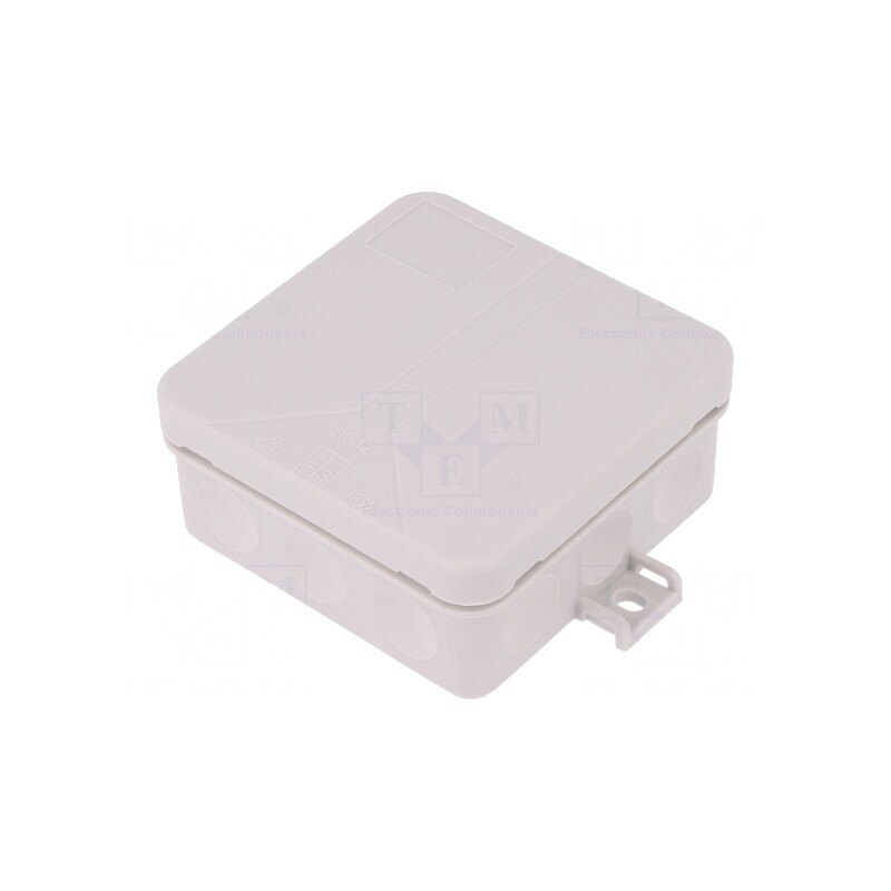 Cutie de conexiuni IP55 gri 85x85x37mm | Electronic-mag.ro | Componente Electronice