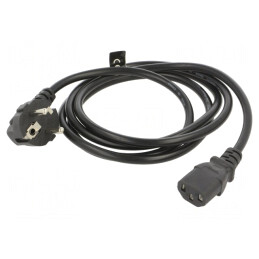 Cablu Alimentare 3x0,75mm2 Ștecăr Unghiular CEE 7/7 la IEC C13 | Electronic-mag.ro | Componente Electronice