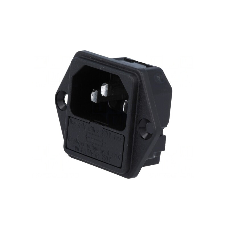 Conector alimentare AC tată 10A 250V IEC 60320 | Electronic-mag.ro | Componente Electronice