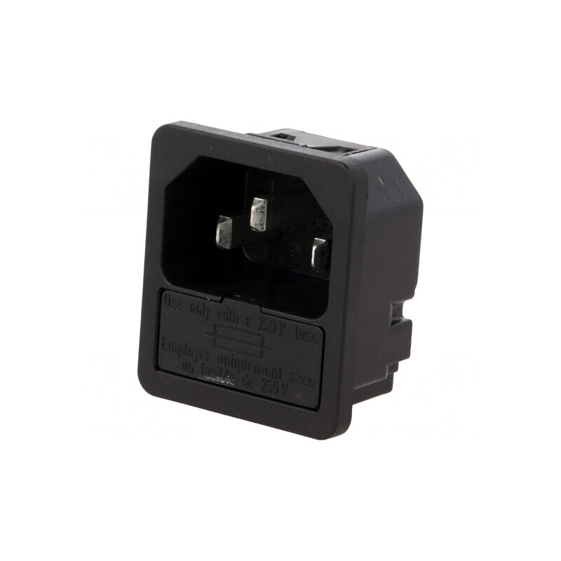 Conector Alimentare AC Soclu Tată 10A 250V IEC 60320 | Electronic-mag.ro | Componente Electronice
