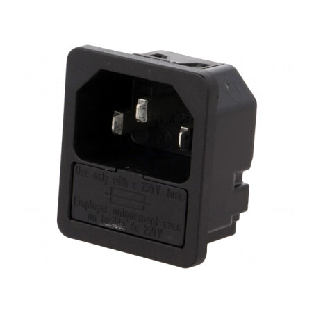 Conector Alimentare AC Soclu Tată 10A 250V IEC 60320 | Electronic-mag.ro | Componente Electronice