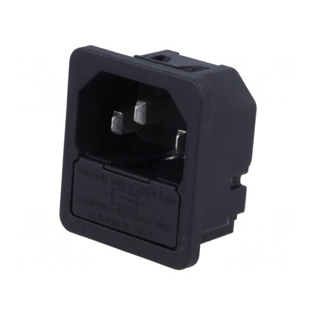 Conector Alimentare AC Soclu Tată 10A 250V IEC 60320 | Electronic-mag.ro | Componente Electronice