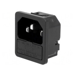 Conector Alimentare AC Tată 10A 250V IEC 60320 | Electronic-mag.ro | Componente Electronice
