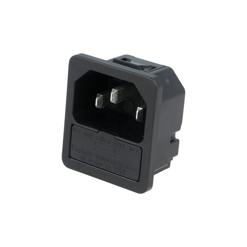 Conector Alimentare AC Soclu Tată 10A 250V IEC 60320 | Electronic-mag.ro | Componente Electronice
