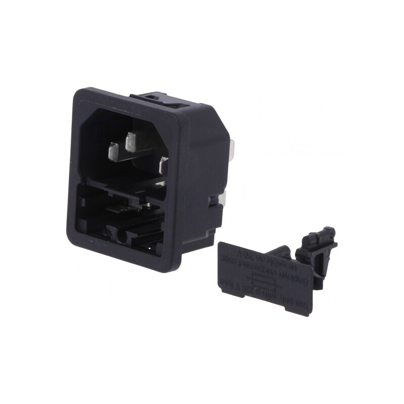Conector Alimentare AC Soclu Tată 10A 250V IEC 60320 | Electronic-mag.ro | Componente Electronice