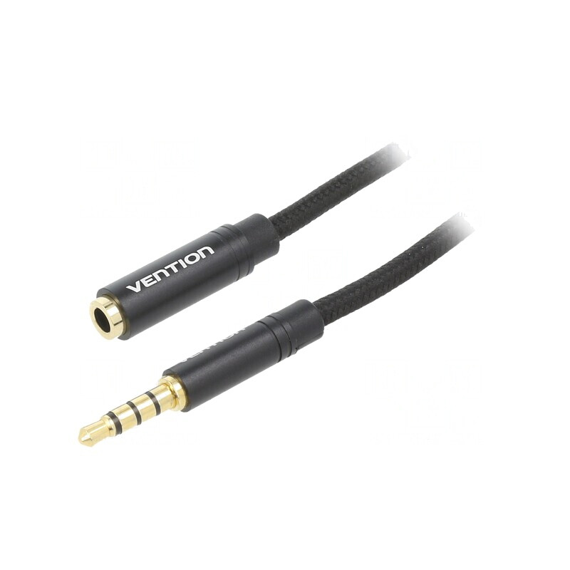 Cablu Audio Jack 3.5mm 4-Pin 0.5m Negru | Electronic-mag.ro | Componente Electronice