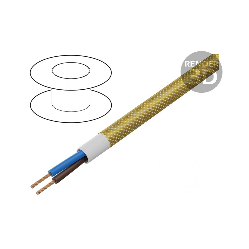 Cablu YTLY 2x0,5mm2 Cu textilă aurie 50m | Electronic-mag.ro | Componente Electronice