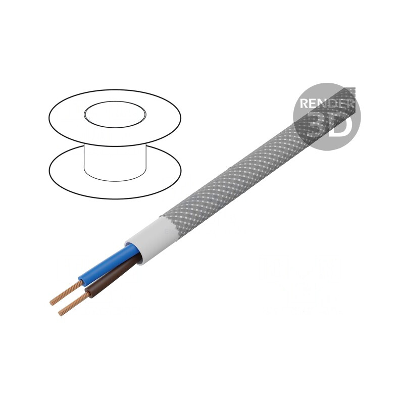 Cablu electric textil gri 2x0.5mm2 50m | Electronic-mag.ro | Componente Electronice