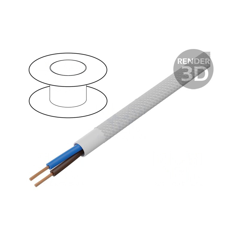 Cablu YTLY 2x0,5mm2 Rotund Cu Textilă Alb 50m | Electronic-mag.ro | Componente Electronice