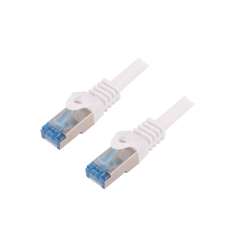 Patch cord S/FTP Cat6a Cu LSZH Alb 1,5m | Electronic-mag.ro | Componente Electronice