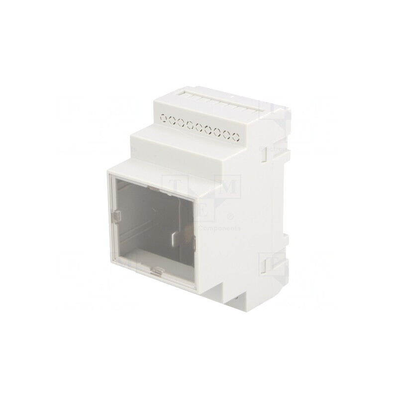 Carcasă pentru Șină DIN Polistiren Gri 90x52x65mm | Electronic-mag.ro | Componente Electronice