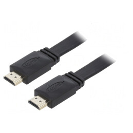 Cablu HDMI 2.0 Plat 1m Negru | Electronic-mag.ro | Componente Electronice