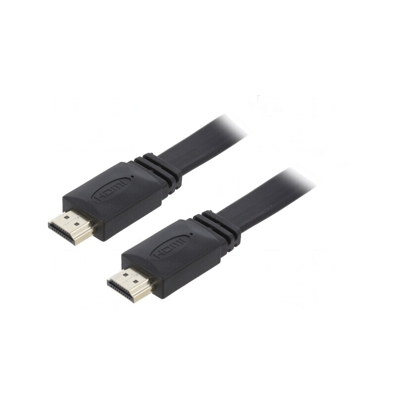 Cablu HDMI 2.0 Plat 1m Negru | Electronic-mag.ro | Componente Electronice