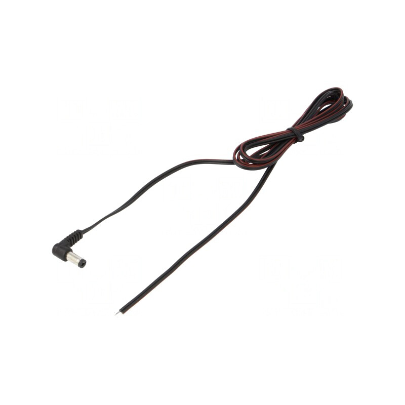 Cablu de Alimentare DC 5,5/2,1mm Unghi Negru 1,5m | Electronic-mag.ro | Componente Electronice