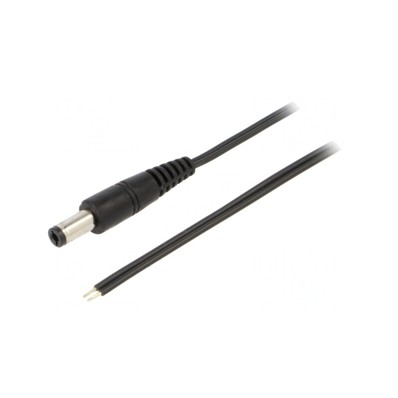 Cablu Alimentare DC 5,5x2,5mm Negru 1,5m | Electronic-mag.ro | Componente Electronice