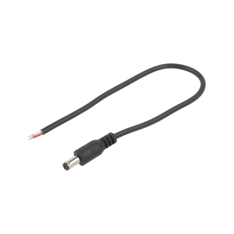 Cablu Alimentare DC 5,5/2,1mm 0,25m Negru | Electronic-mag.ro | Componente Electronice