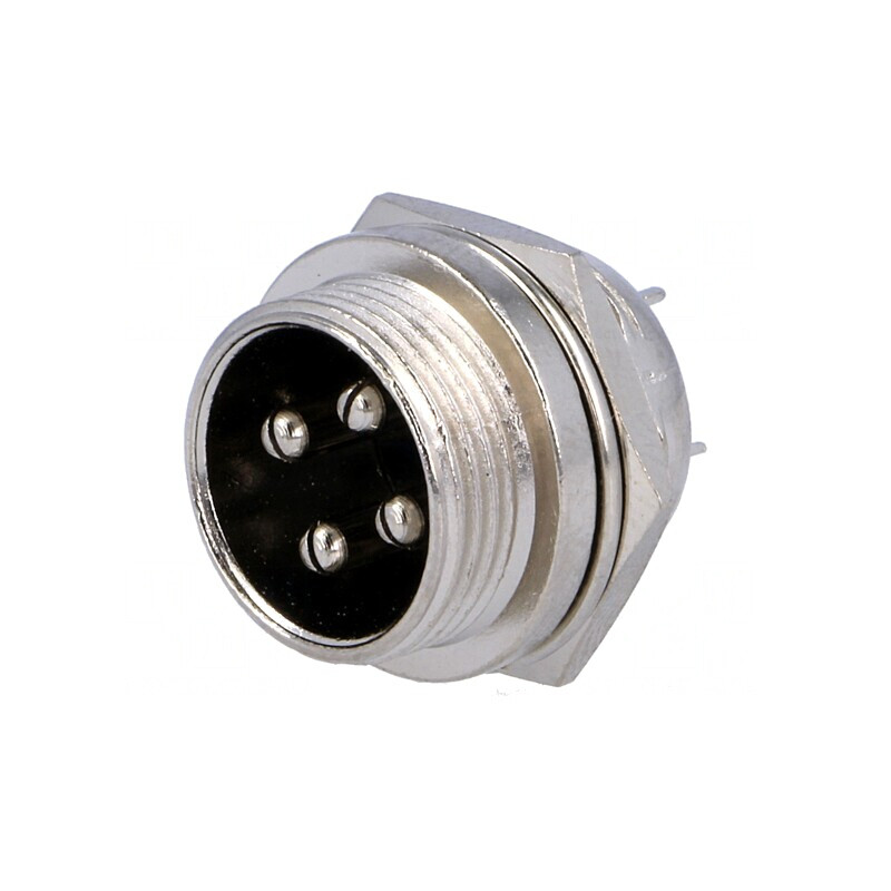 Soclu Microfon Montare Panou 4 PIN | Electronic-mag.ro | Componente Electronice