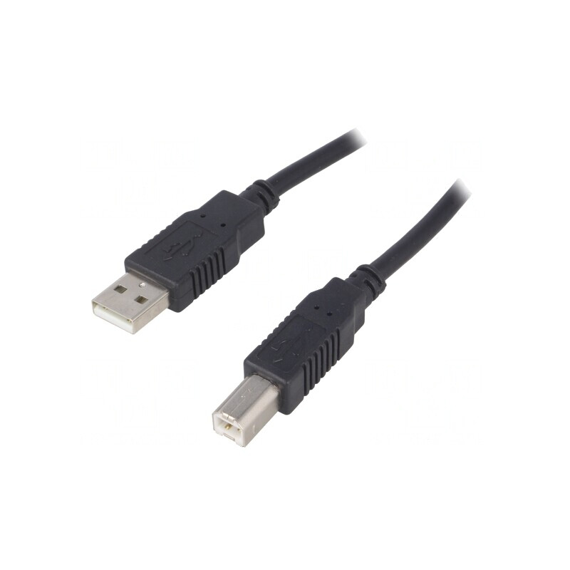 Cablu USB 2.0 A-B 3m Negru | Electronic-mag.ro | Componente Electronice