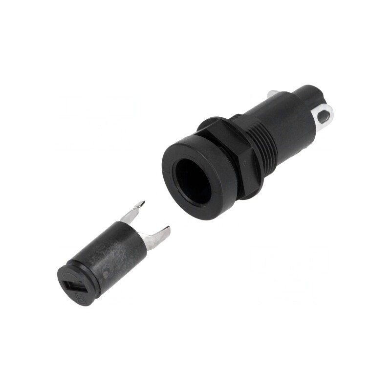 Clemă Siguranțe 5x20mm 10A Neagră 250VAC | Electronic-mag.ro | Componente Electronice