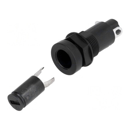 Clemă Siguranțe 5x20mm 10A Neagră 250VAC | Electronic-mag.ro | Componente Electronice