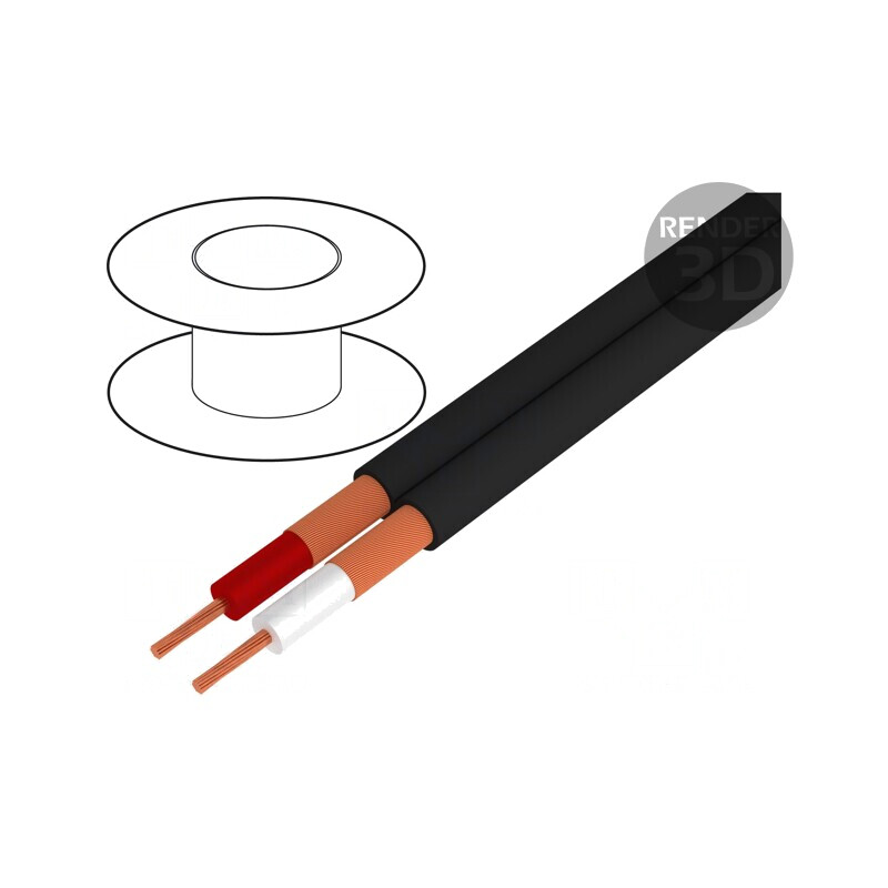 Cablu microfon negru 2x0,25mm2 OFC | Electronic-mag.ro | Componente Electronice