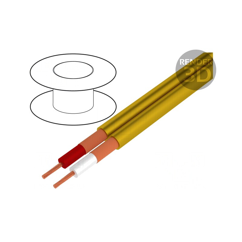 Cablu microfon galben 2x0,25mm2 OFC | Electronic-mag.ro | Componente Electronice