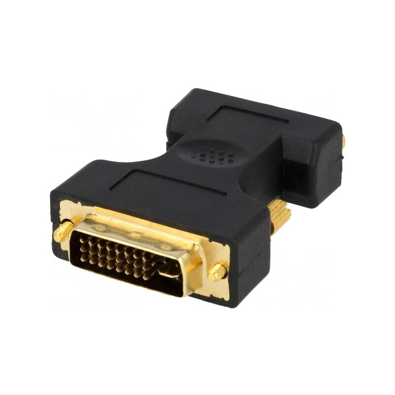 Convertor D-Sub 15pin HD la DVI-I 24+5 Negru | Electronic-mag.ro | Componente Electronice