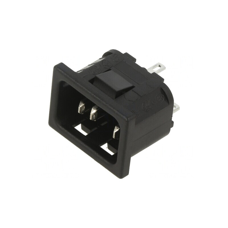 Conector Alimentare AC Tată 10A 250V IEC 60320 | Electronic-mag.ro | Componente Electronice