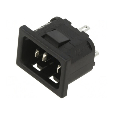 Conector Alimentare AC Tată 10A 250V IEC 60320 | Electronic-mag.ro | Componente Electronice