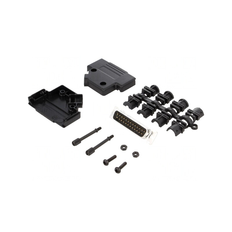 Mufă D-Sub 25 PIN tată unghi 45° pentru cablu | Electronic-mag.ro | Componente Electronice