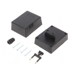 Carcasă Alimentator ABS Neagră 55x82x64mm | Electronic-mag.ro | Componente Electronice