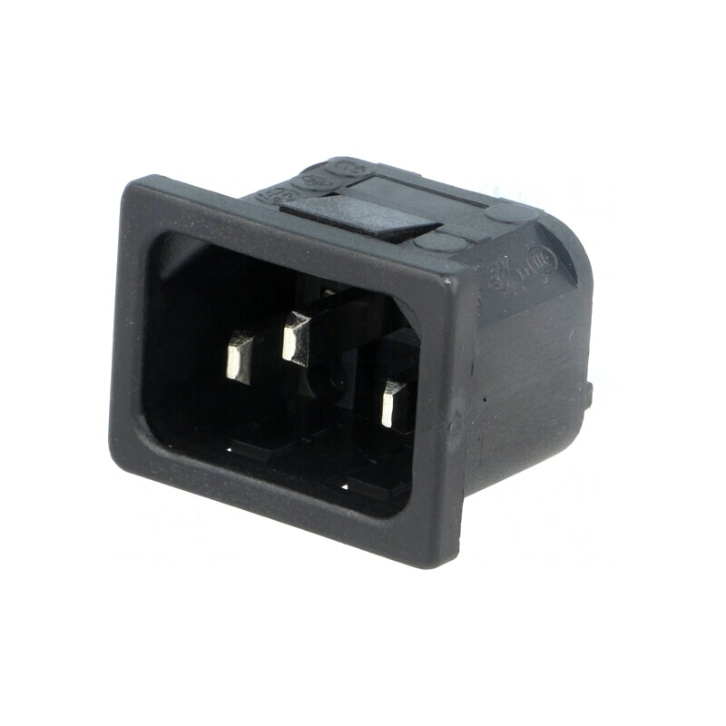 Conector Alimentare AC Soclu Tată 10A 250V IEC 60320 | Electronic-mag.ro | Componente Electronice
