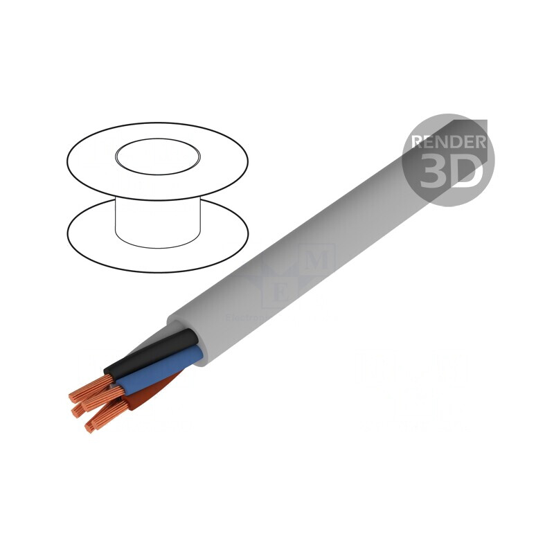 Cablu Electric 2x2,5mm2 Neecranat Gri 450V/750V Cu | Electronic-mag.ro | Componente Electronice