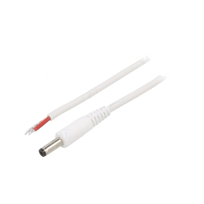 Cablu Alimentare Alb 0.5m 1x1mm2 DC 4.8/1.7 | Electronic-mag.ro | Componente Electronice