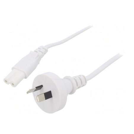 Cablu Alimentare 2x0,75mm² 1,8m cu Mufă AS/NZS 3112 și IEC C7 Mamă PVC | Electronic-mag.ro | Componente Electronice