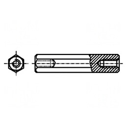 Piuliță-distanțieră hexagonală M8 75mm | Electronic-mag.ro | Componente Electronice